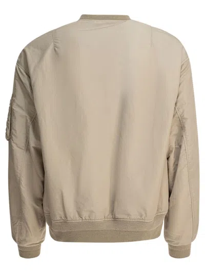 Visvim Nylon Bomber Jacket Jackets And Coats Beige In Neutral