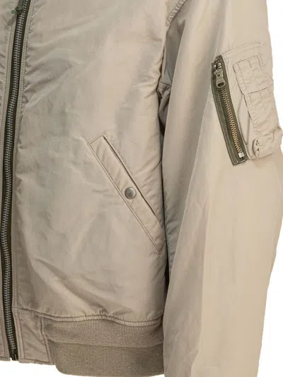 Visvim Nylon Bomber Jacket Jackets And Coats Beige In Neutral