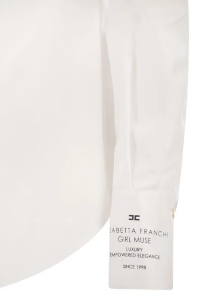 Elisabetta Franchi Tailored White Shirt With Classic Collar In White