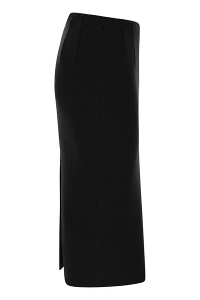 Elisabetta Franchi Wool Fabric Skirt In Black