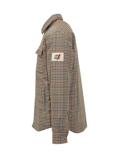 After Label Check Beige And Green Overshirt In Brown
