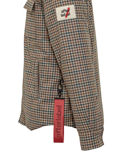 After Label Check Beige And Green Overshirt In Brown