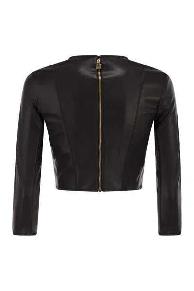 Elisabetta Franchi Top With Necklace And Charm In Black