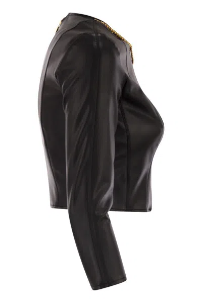 Elisabetta Franchi Top With Necklace And Charm In Black