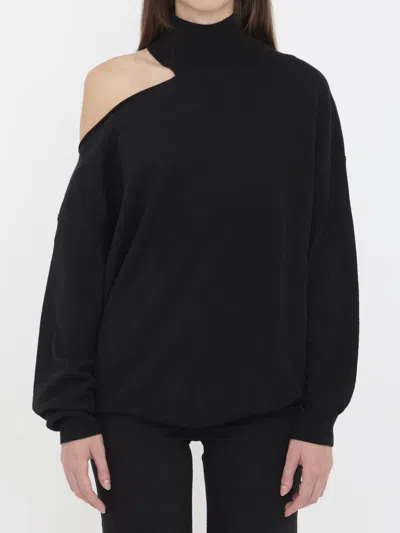 Lisa Yang Alvia Asymmetrical Cut-out Sweater In Black