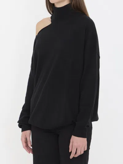 Lisa Yang Alvia Asymmetrical Cut-out Sweater In Black