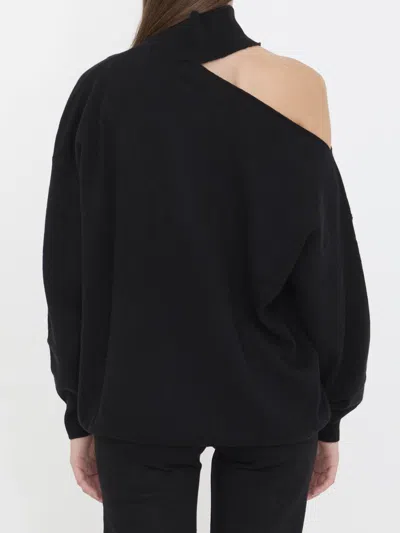 Lisa Yang Alvia Asymmetrical Cut-out Sweater In Black