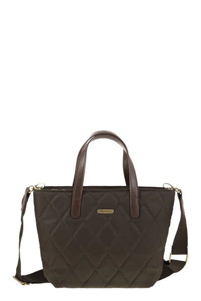 Barbour Mini Quilted Tote Bag In Brown