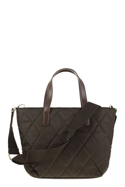 Barbour Mini Quilted Tote Bag In Brown