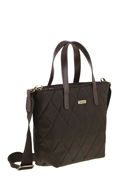 Barbour Mini Quilted Tote Bag In Brown