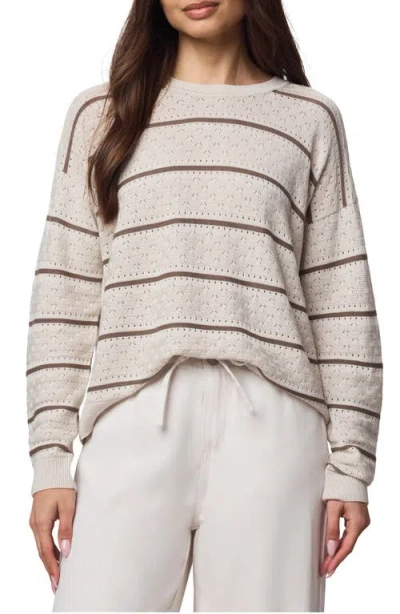 Splendid Georgie Pointelle Stripe Sweater In Neutral