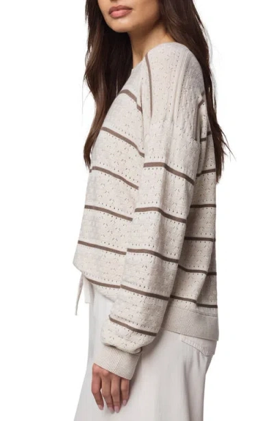 Splendid Georgie Pointelle Stripe Sweater In Neutral