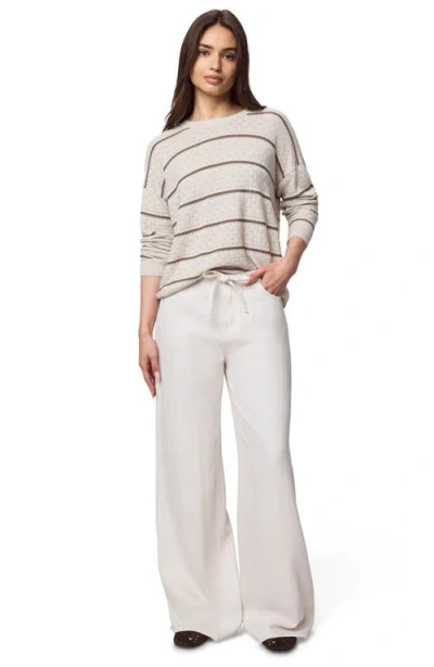 Splendid Georgie Pointelle Stripe Sweater In Neutral