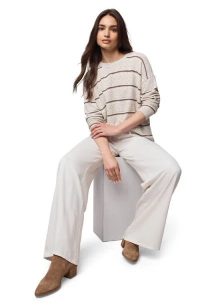 Splendid Georgie Pointelle Stripe Sweater In Neutral