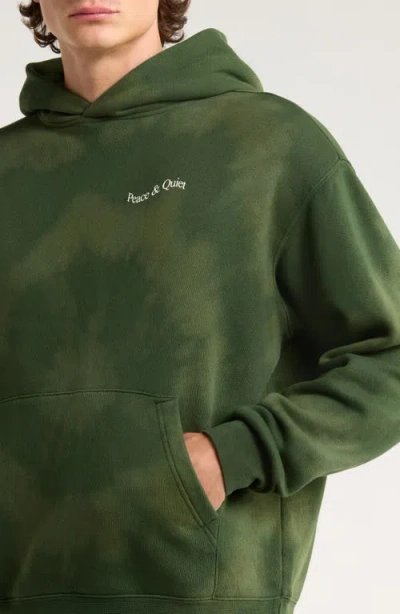 Museum Of Peace And Quiet Museum Of Peace & Quiet Wordmark Tie Dye Cotton Hoodie In Animal Print