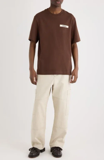 Jacquemus Le Cargo De-nîmes Carre Cargo Jeans In Animal Print