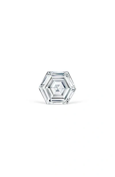 Maria Tash Invisible Set Hexagon Diamond Single Stud Earring In Metallic