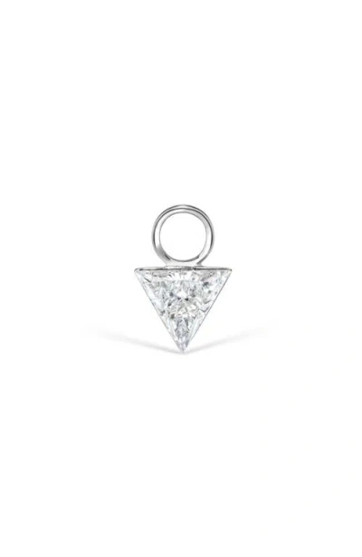 Maria Tash Invisible Set Triangle Diamond Charm In Metallic
