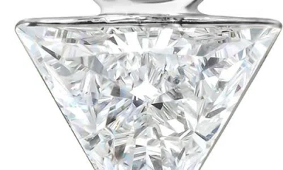 Maria Tash Invisible Set Triangle Diamond Charm In Metallic