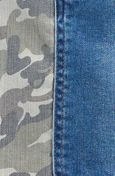 Tractr Kids' Colorblock Camo Print & Denim Skirt In Animal Print