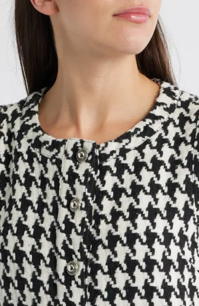 Zoe And Claire Houndstooth Check Shift Minidress In Animal Print