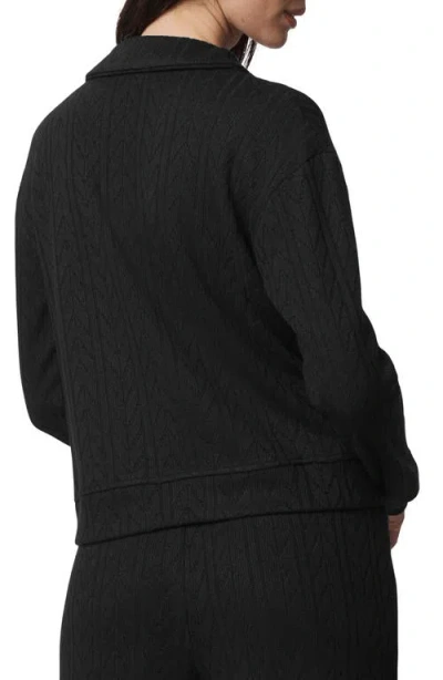 Splendid Sweater Soft Quarter Zip Sweatshirt In Black