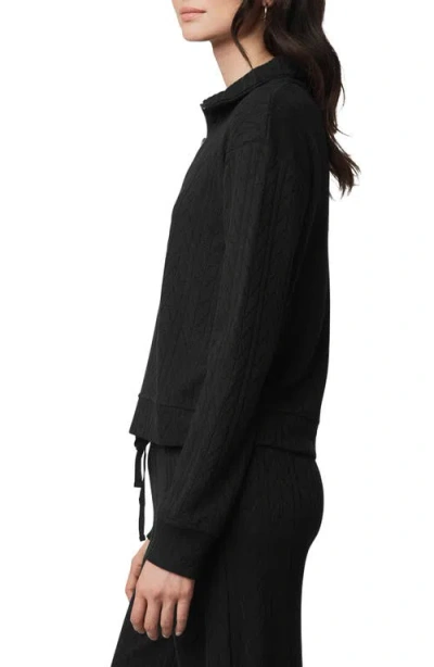 Splendid Sweater Soft Quarter Zip Sweatshirt In Black