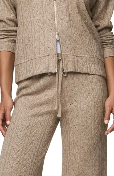 Splendid Pointelle Drawstring Crop Sweater Pants In Neutral
