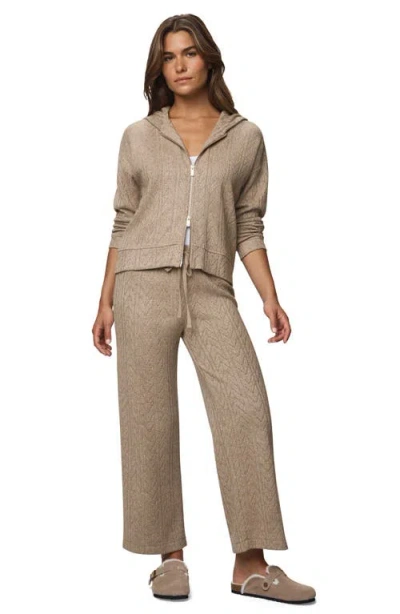 Splendid Pointelle Drawstring Crop Sweater Pants In Neutral