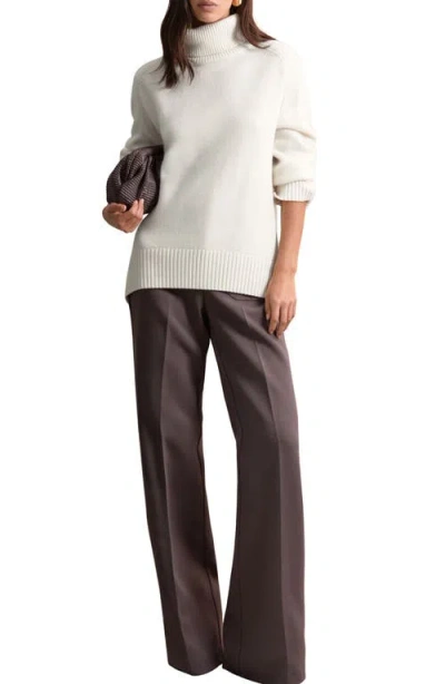 Reiss Womens Cream Brooklyn Roll-neck Wool And Cashmere-blend Jumper In White