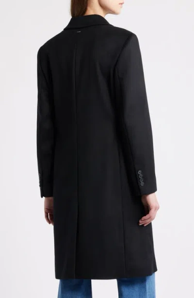 Hugo Boss Boss Classin Wool Coat In Black