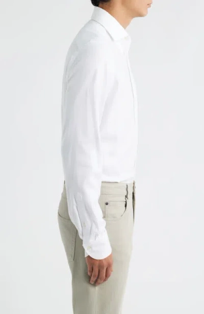 Emanuel Berg Modern Fit Flannel Dress Shirt In White