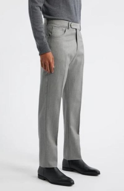 Zanella Parker Stretch Wool Trousers In Gray