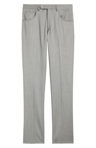 Zanella Parker Stretch Wool Trousers In Gray