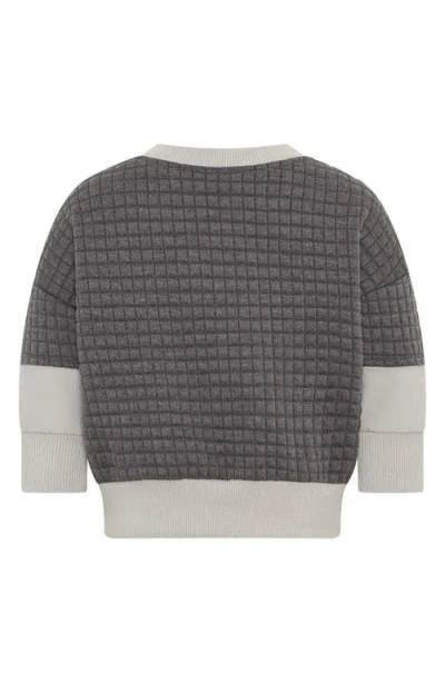 Tiny Tribe Segment Mixed Media Sweatshirt In Gray