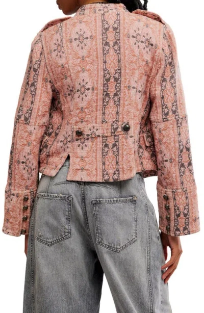 Free People Lotty Jacquard Jacket In Pink