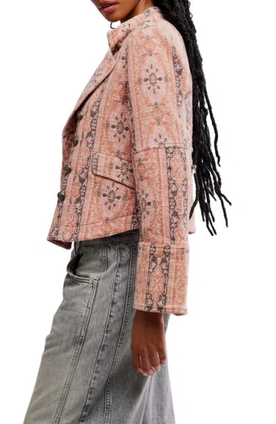 Free People Lotty Jacquard Jacket In Pink