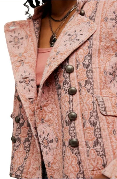 Free People Lotty Jacquard Jacket In Pink