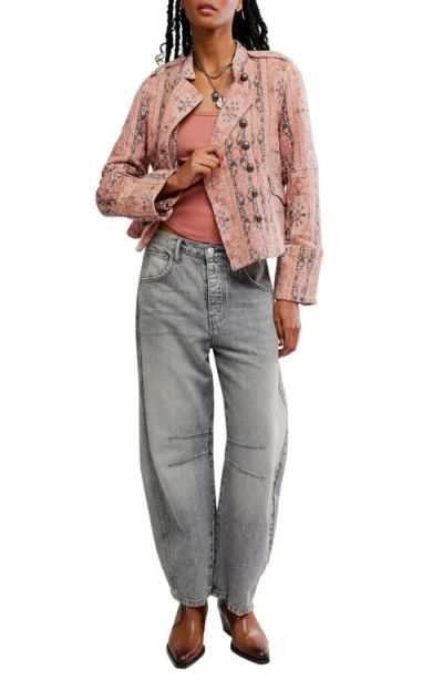 Free People Lotty Jacquard Jacket In Pink