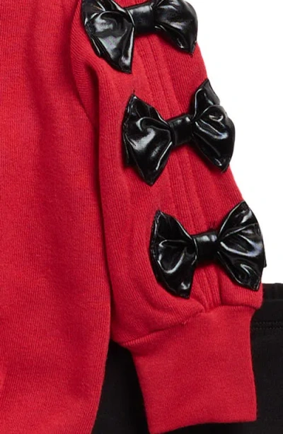Splendid Bow Embellished Sweatshirt & Leggings Set In Multi