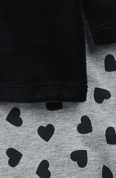 Splendid Velvet Top & Heart Print Leggings Set In Multi