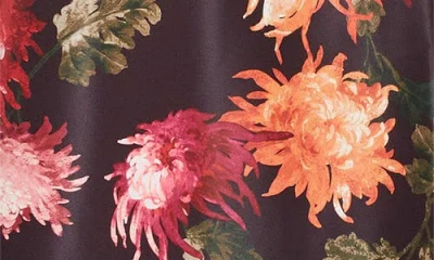 Carolina Herrera Chrysanthemum Print Strapless Faille Gown In Multi