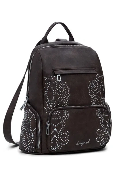 Desigual Studded Mini Backpack In Brown