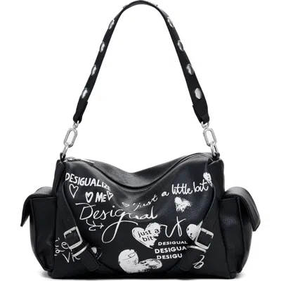 Desigual Faux Leather Shoulder Bag In Black