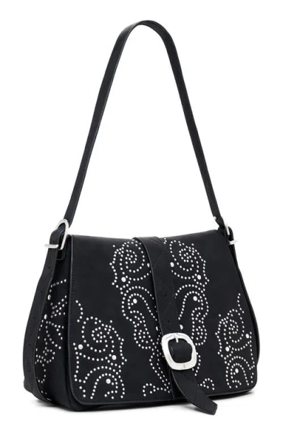 Desigual Studded Faux Leather Crossbody Bag In Neutral