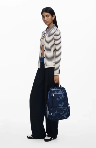 Desigual Denim Mini Backpack In Neutral