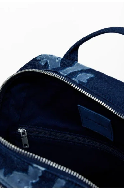 Desigual Denim Mini Backpack In Neutral