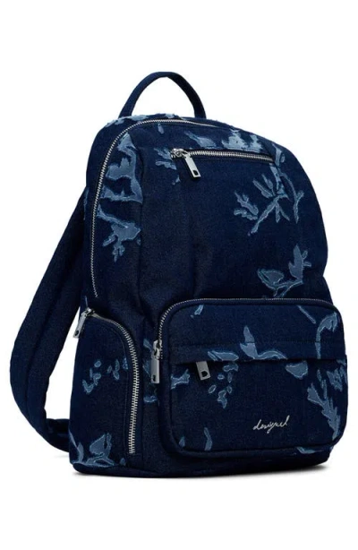 Desigual Denim Mini Backpack In Neutral