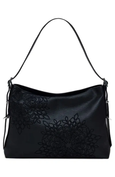 Desigual Faux Leather Shoulder Bag In Purple