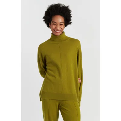Chinti & Parker Raglan Roll Neck Sweater In Green
